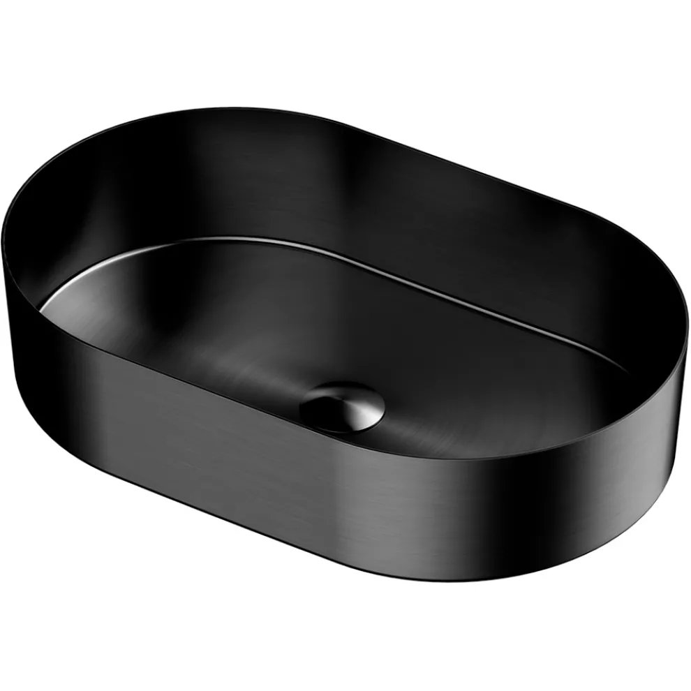 Ovales Aufsatzwaschbecken aus Edelstahl in verschiedenen Ausführungen – Anemone