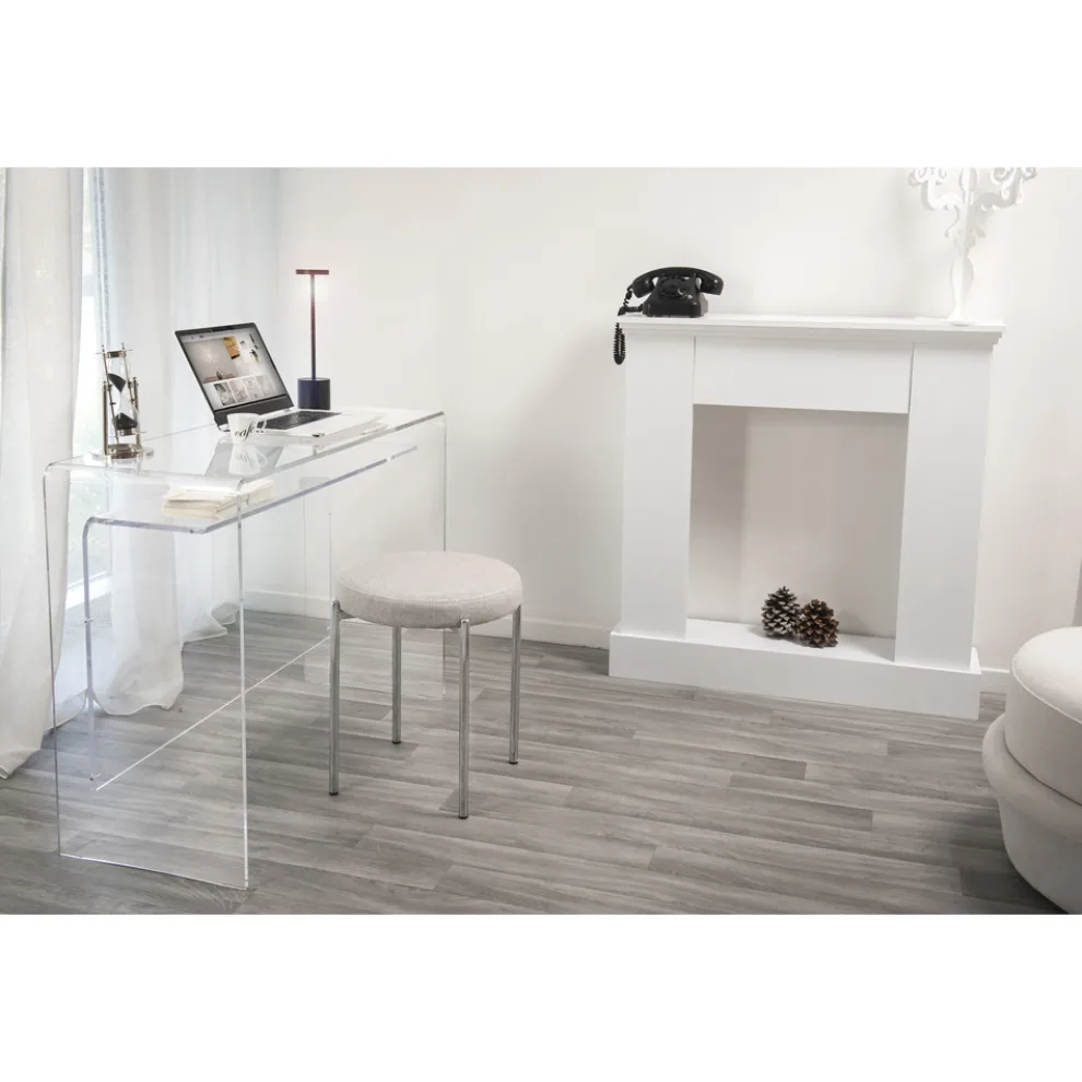 Moderner Schreibtisch aus transparentem Plexiglas, hergestellt in Italien, Barga