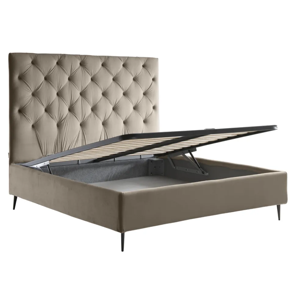 Doppelbett mit Bettwäschegarnitur aus Baumwolle Made in Italy - Sallie