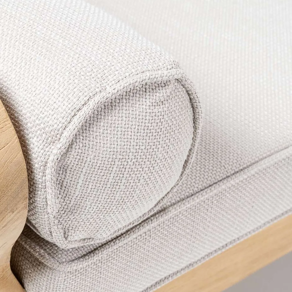 Outdoor-Sessel aus natürlichem Teakholz und Kissen - Circe