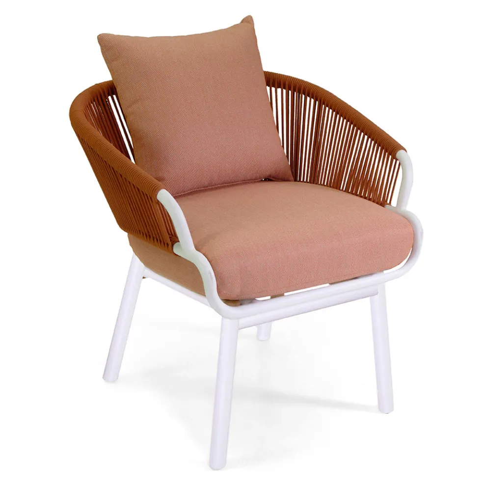 Gartenstuhl mit Aluminiumrahmen und Seilen mit Kissen - Zelt