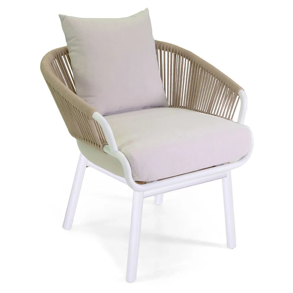 Gartenstuhl mit Aluminiumrahmen und Seilen mit Kissen - Zelt