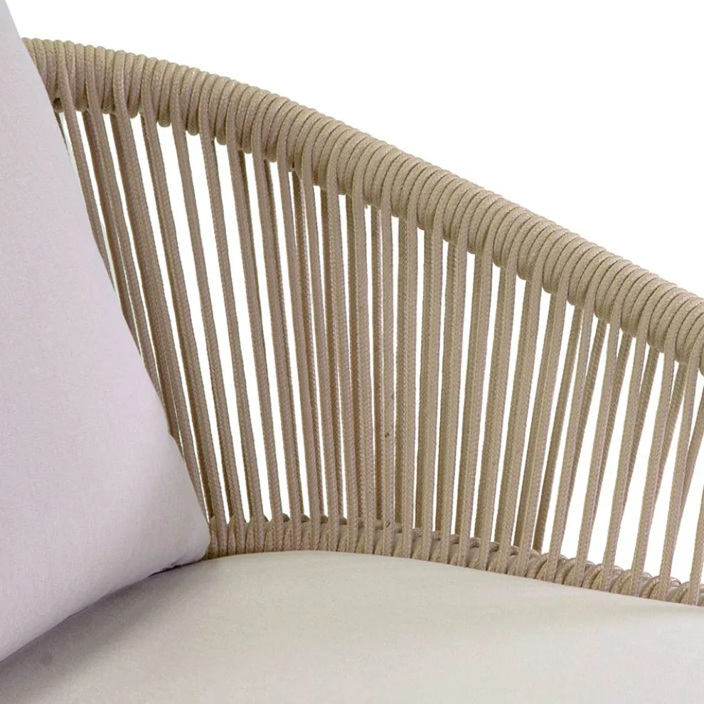 Gartenstuhl mit Aluminiumrahmen und Seilen mit Kissen - Zelt