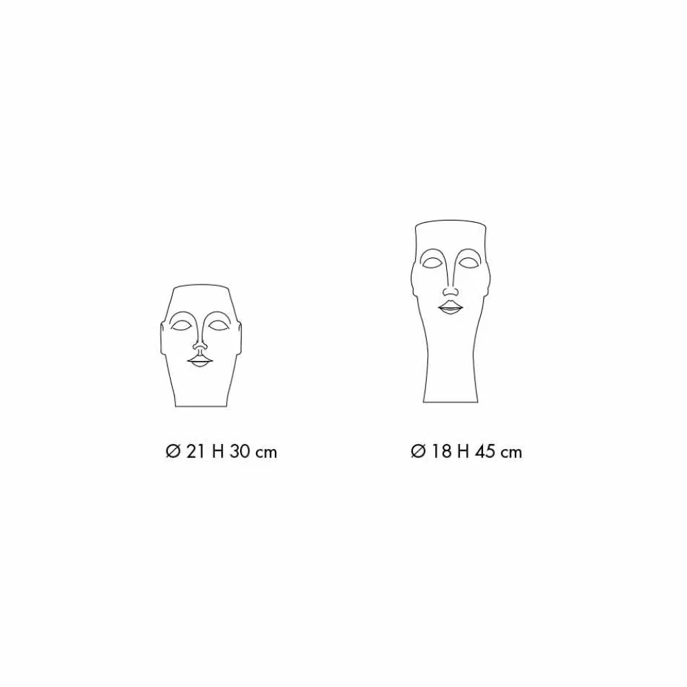 Paar gesichtsförmige Keramikornamente, Made in Italy - Visage