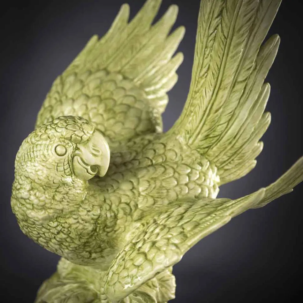 Papageienförmige Keramikstatue Handgefertigt in Italien - Pagallo