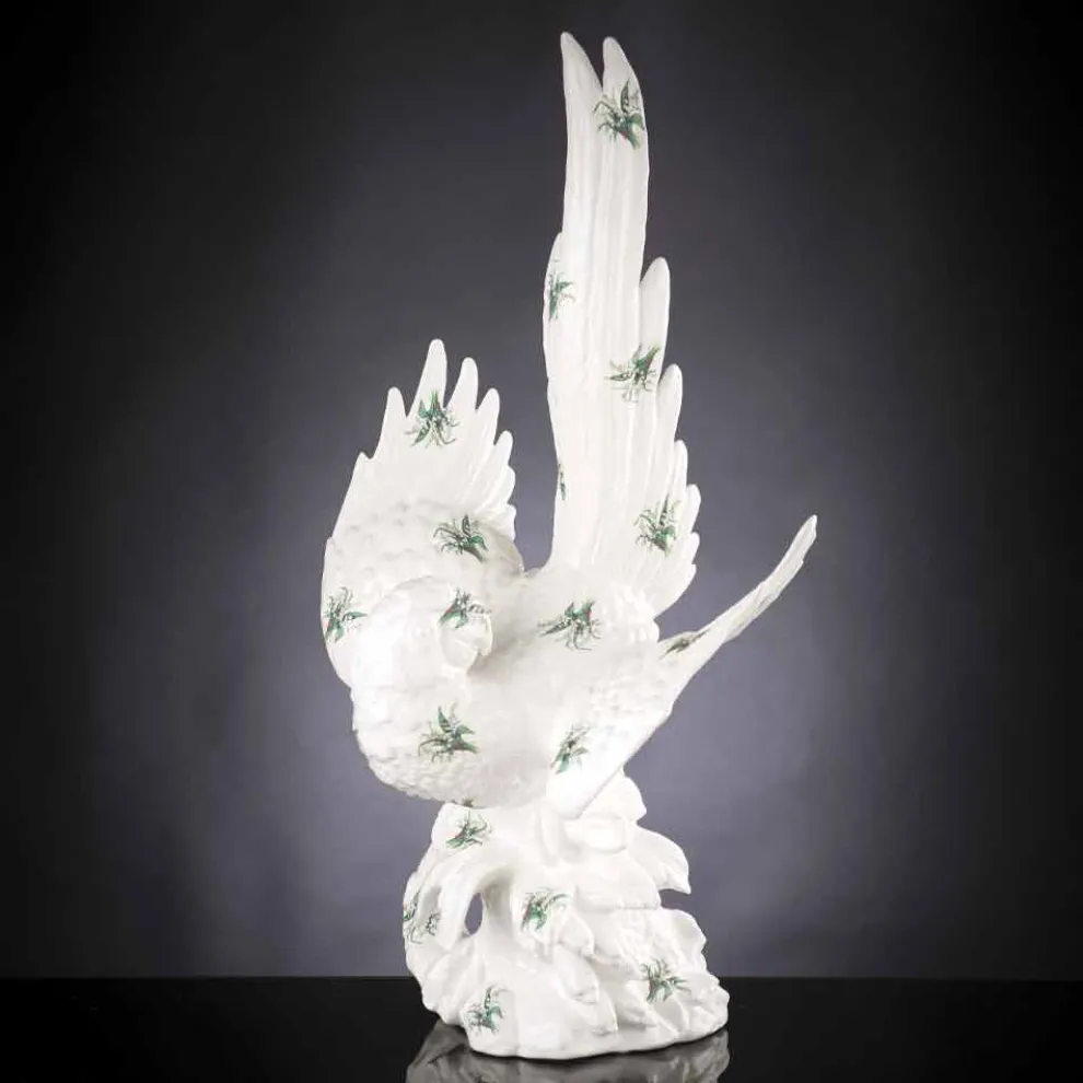 Papageienförmige Keramikstatue Handgefertigt in Italien - Pagallo