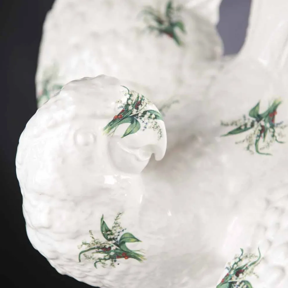 Papageienförmige Keramikstatue Handgefertigt in Italien - Pagallo