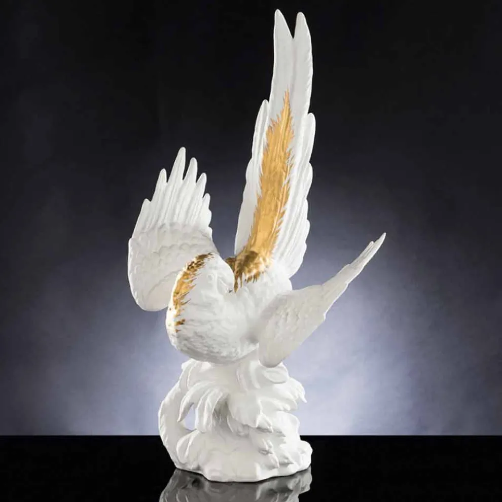 Papageienförmige Keramikstatue Handgefertigt in Italien - Pagallo