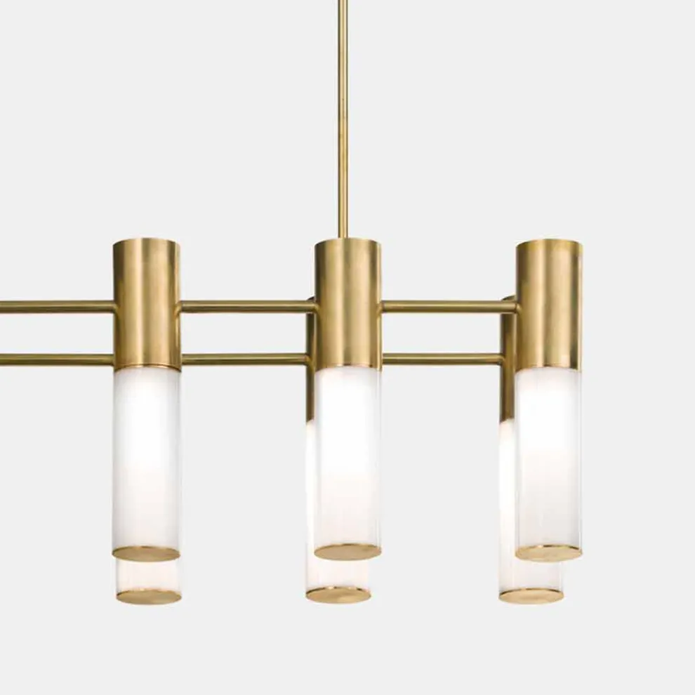 Pendelleuchte 10 Lichter aus Messing und Glas Made in Italy - Etoile von Il Fanale