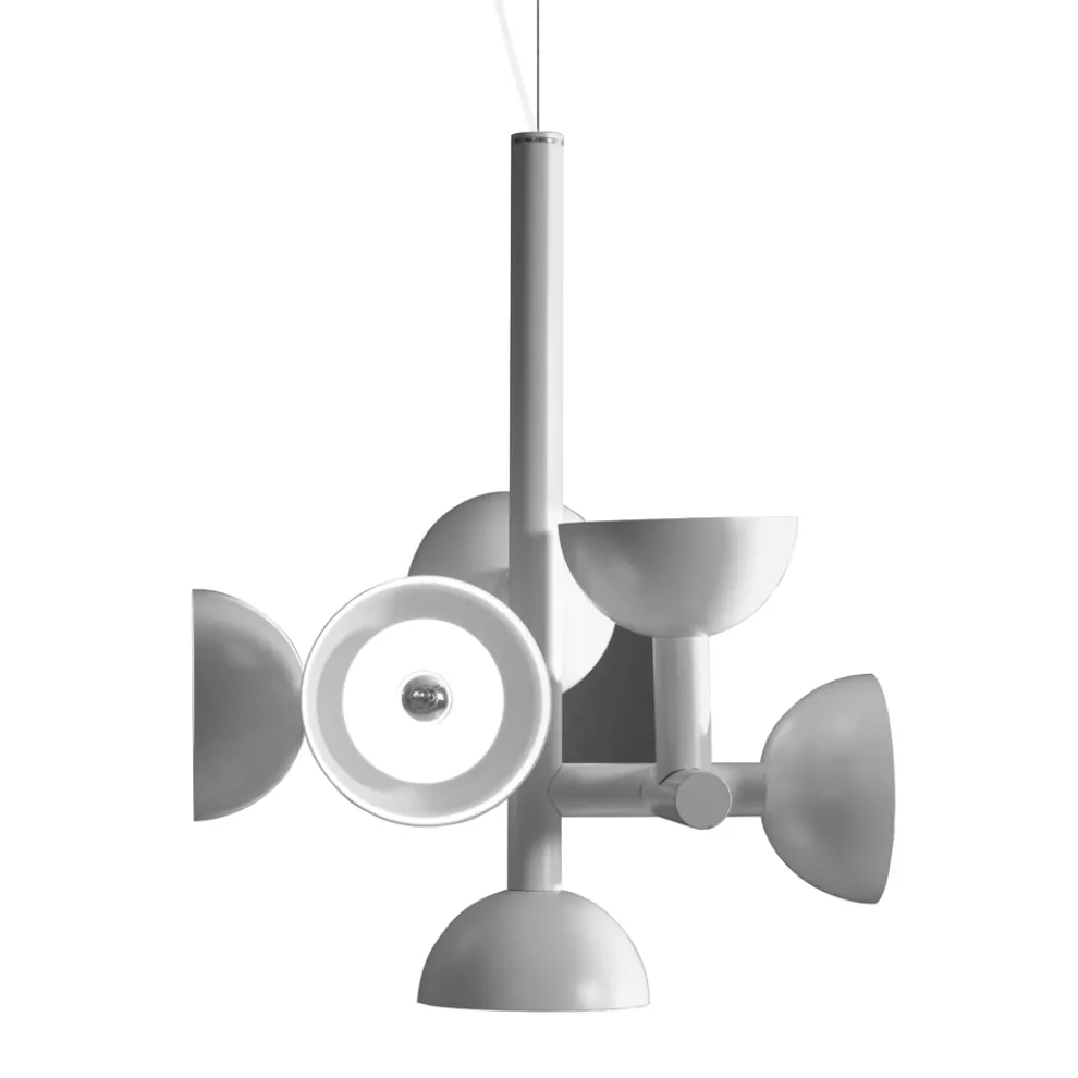 Pendelleuchte 6 Lichter Design in Weiß oder Schwarz Aluminium - Celio