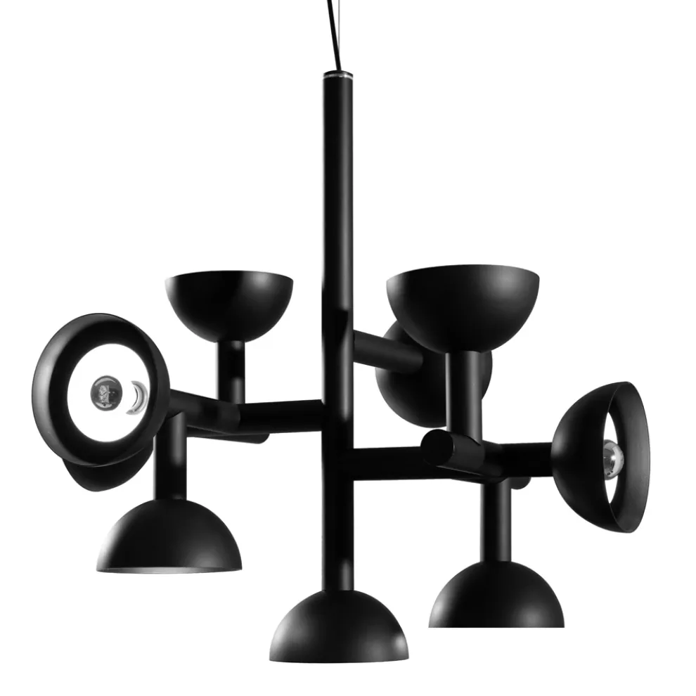 Pendelleuchte 9 Lichter Design in Weiß oder Schwarz Aluminium - Celio