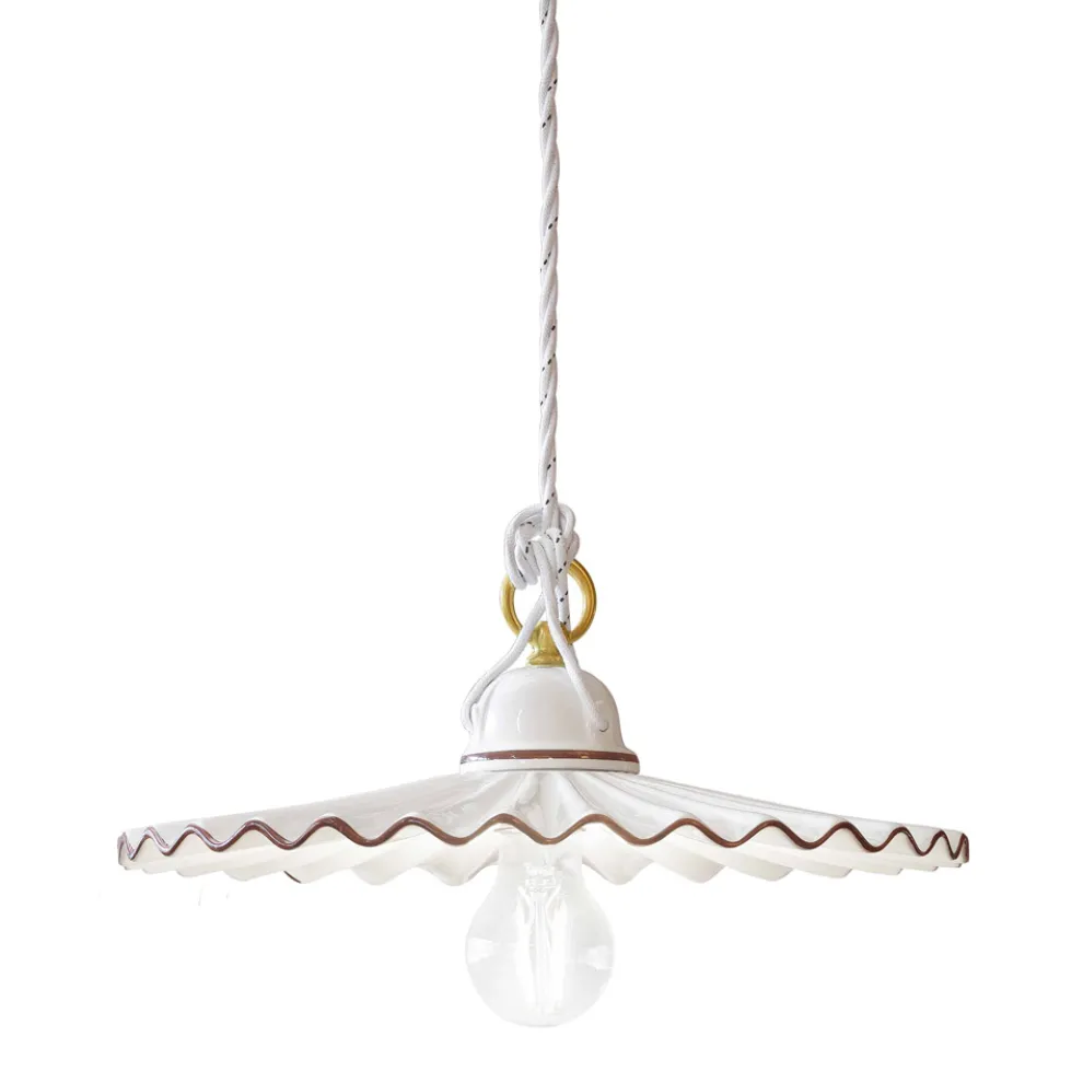 Pendelleuchte aus Keramik mit farbigem Kabel Ferroluce L'Acquila