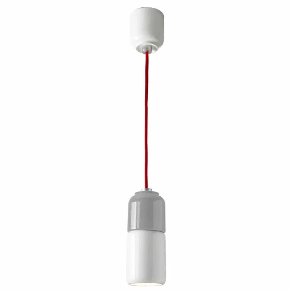 Pendelleuchte aus Keramik und Aluminium, hergestellt in Italien, Asien