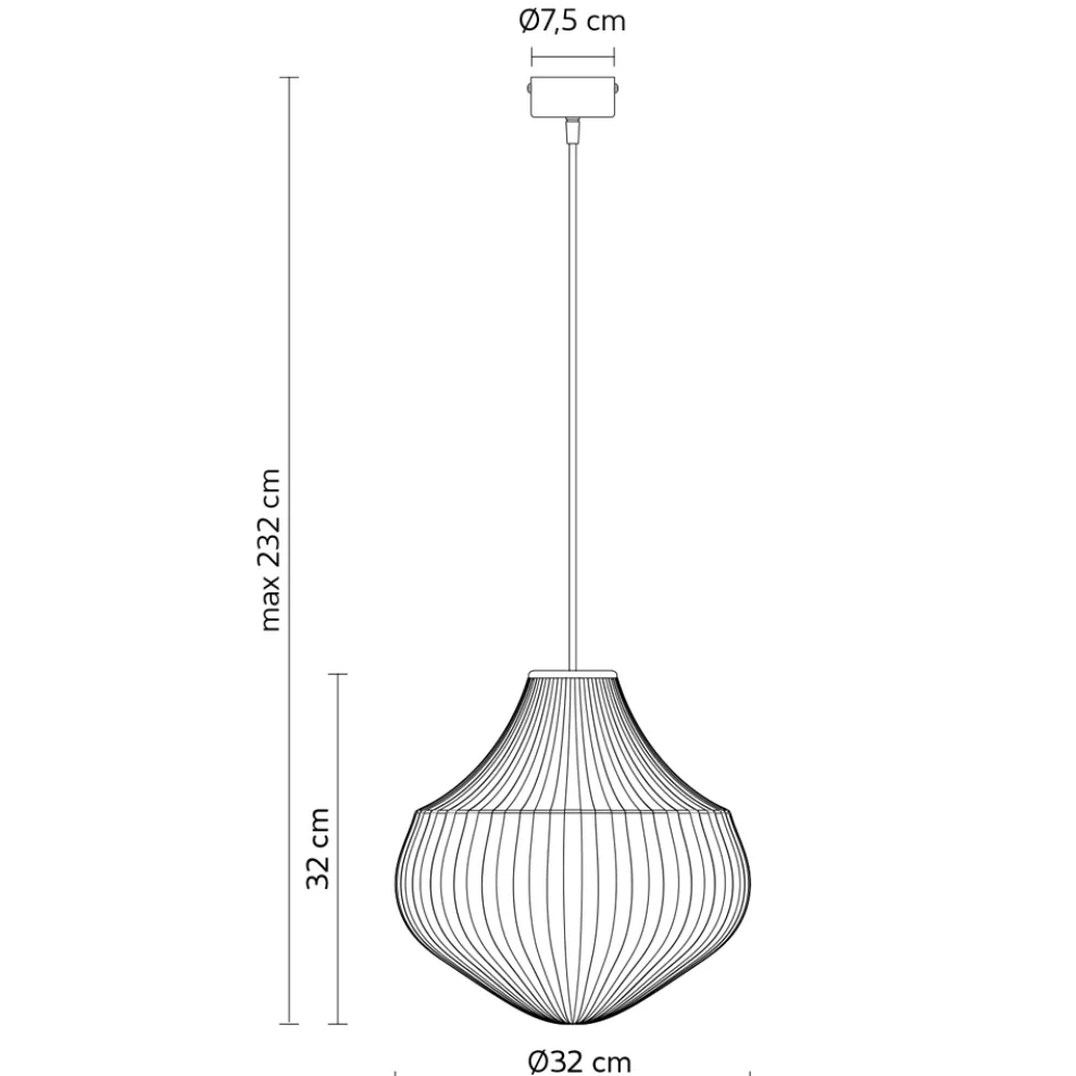 Pendelleuchte aus weißem Glas in filigranem Design spitz - Caravan