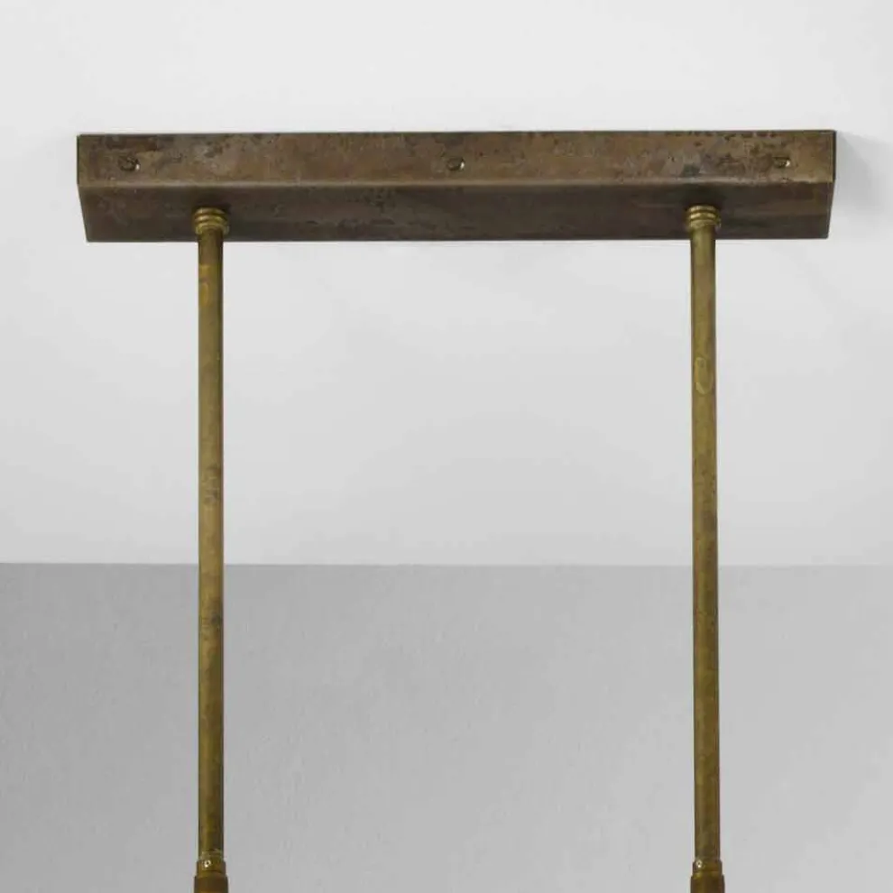 Pendelleuchte aus Eisen und Glas 3 flammig London Il Fanale