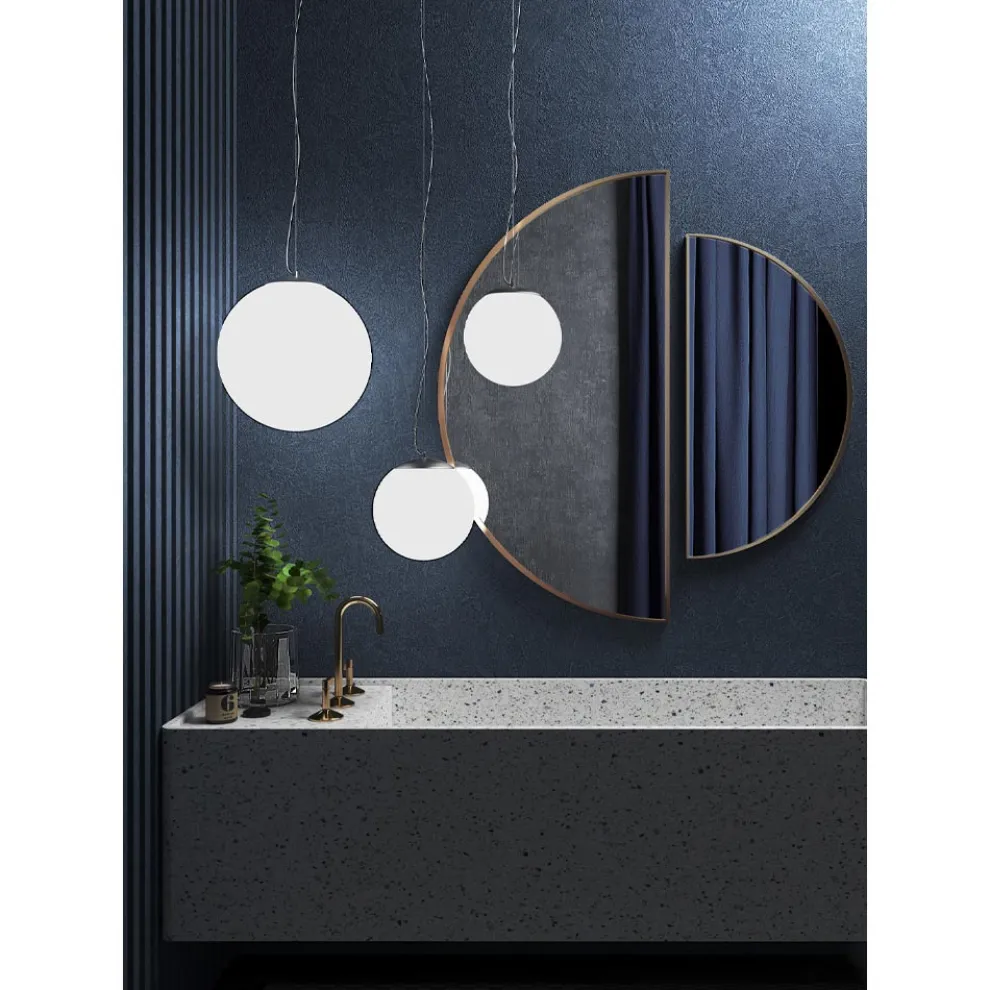 Pendelleuchte aus mundgeblasenem weißem venezianischem Glas - Moon