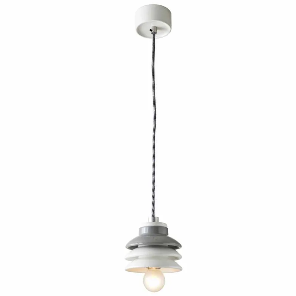Pendelleuchte aus Keramik und modernem Aluminium in Italien, Asien