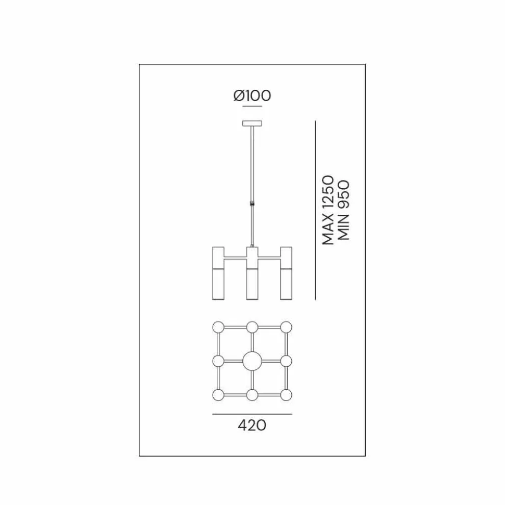 Pendelleuchte 9-flammig im Messing- und Glasdesign - Etoile von Il Fanale