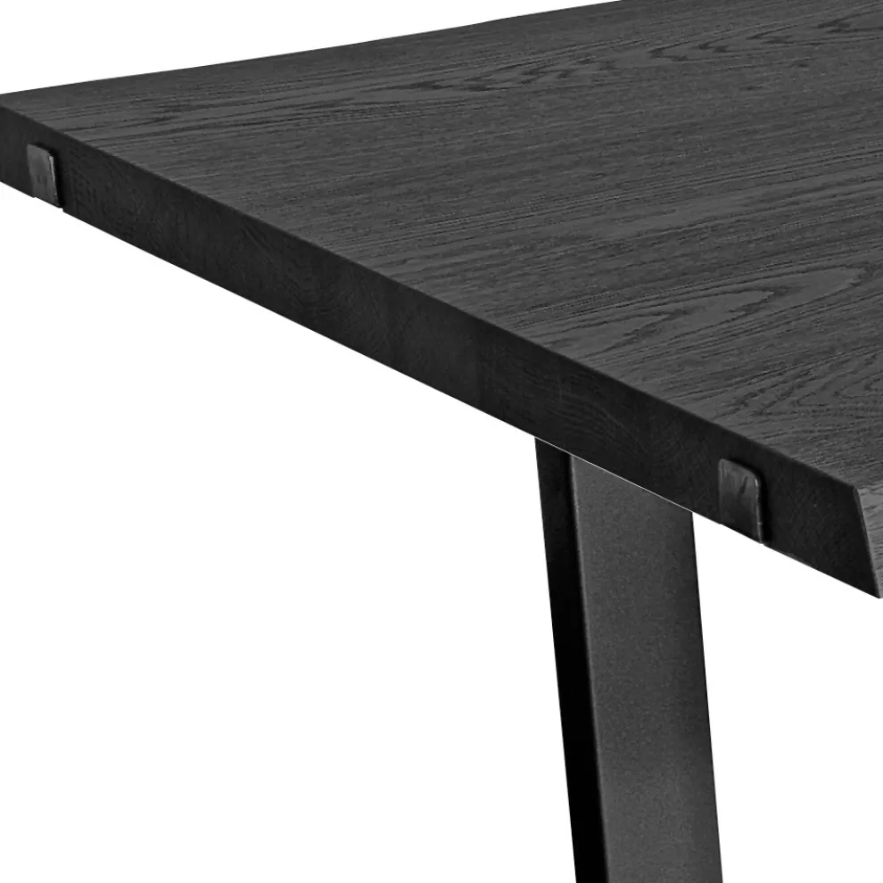 Plattierter Tisch aus quadratischer Asteiche und Metallgestell Made in Italy - Pilar