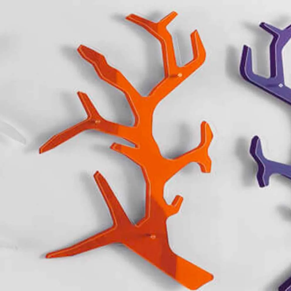 Plexiglas Wandregal mit Kleiderhaken Made in Italy - Neon