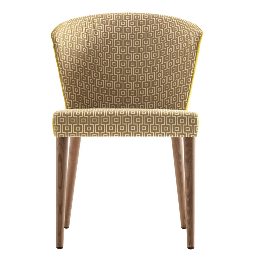 Polsterstuhl aus Massivholz Grilli York made in Italy, 2 Stücke