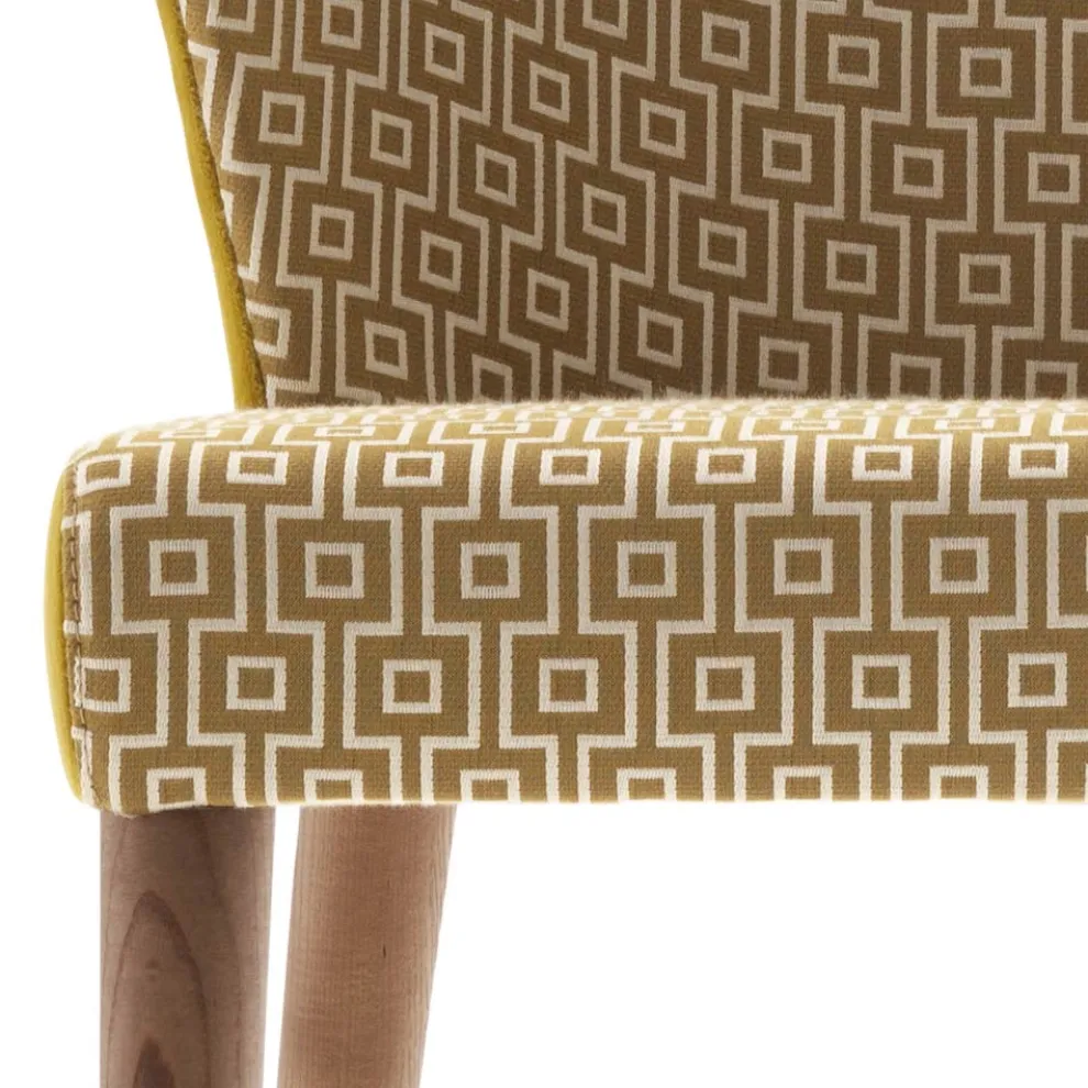 Polsterstuhl aus Massivholz Grilli York made in Italy, 2 Stücke