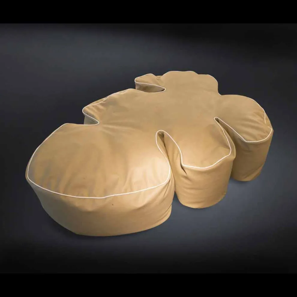 Pouf für den Innen- und Außenbereich aus nautischem Kunstleder Philo