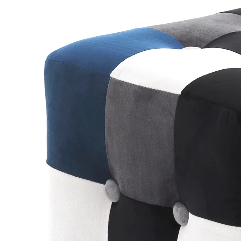 Pouf mit Stoffbezug in Patchwork-Technik – Bromo