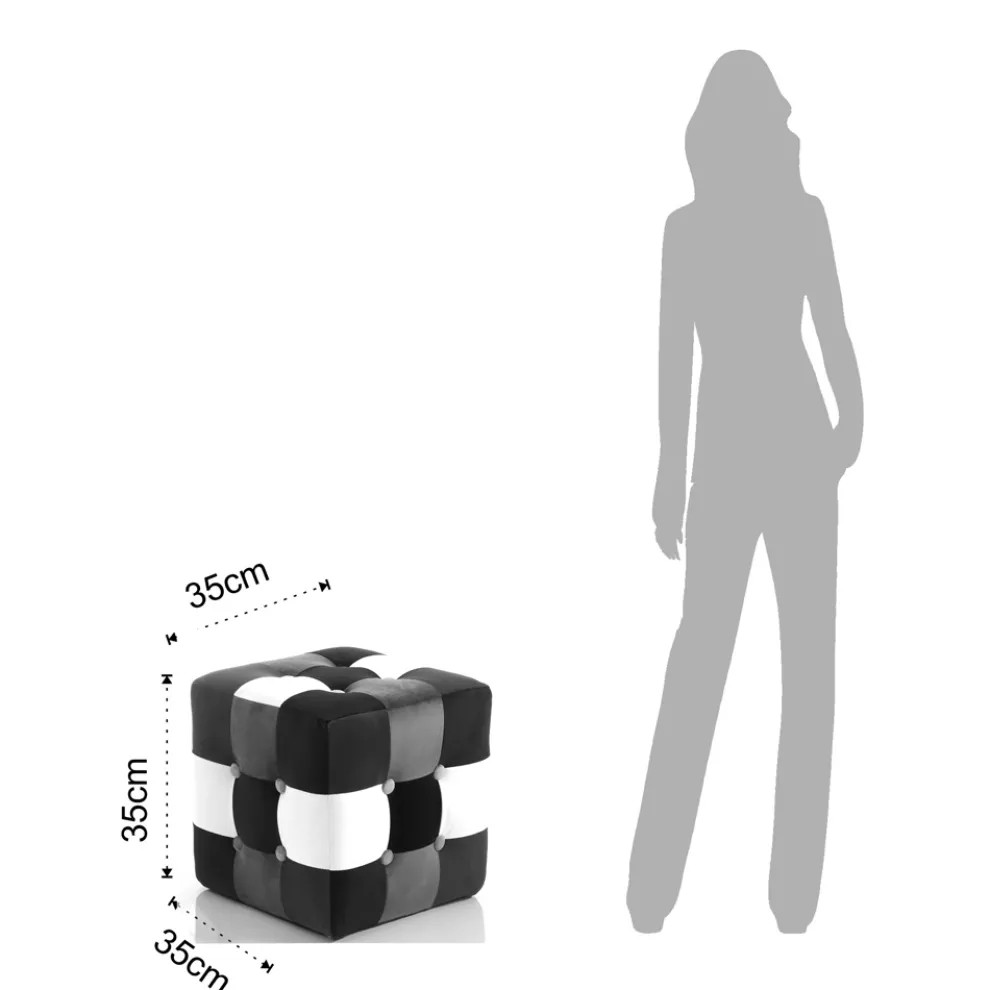 Pouf mit Stoffbezug in Patchwork-Technik – Bromo