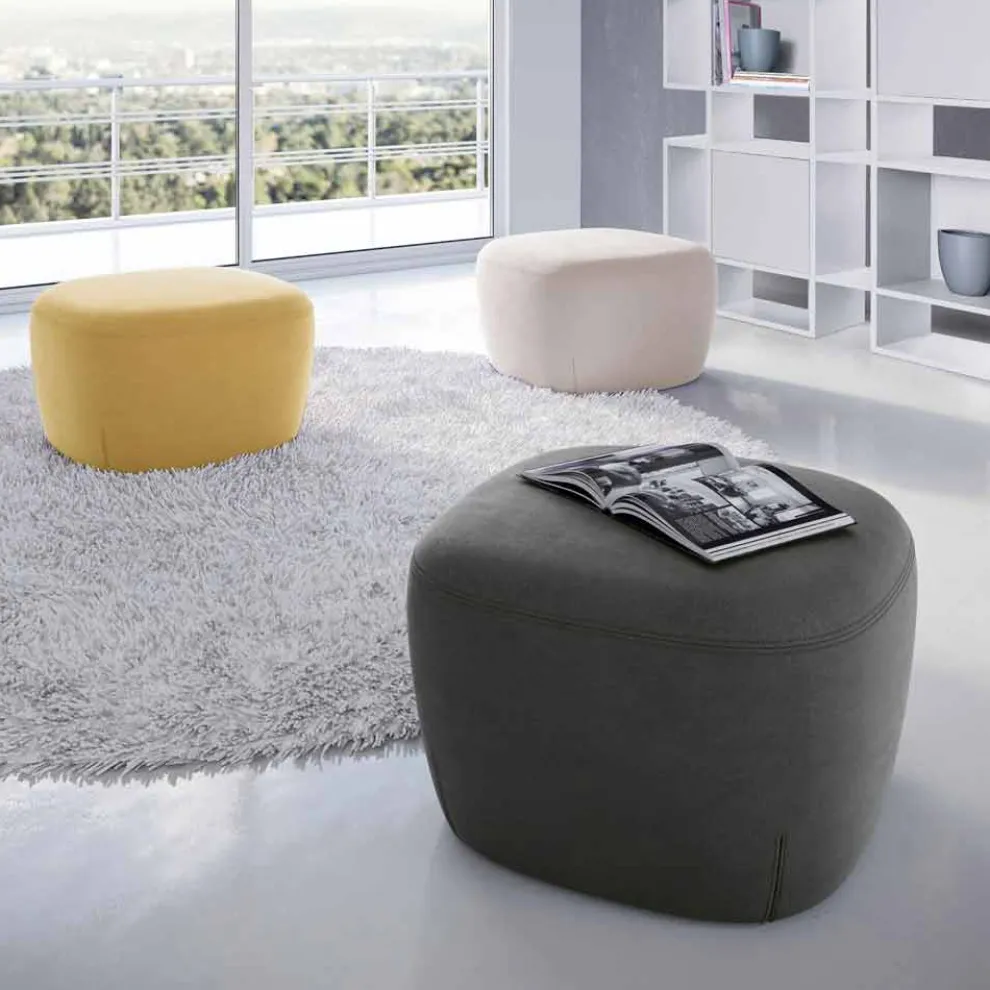 Pouf Square Fußstütze gepolstert und mit Stoff bezogen Made in Italy - Marli