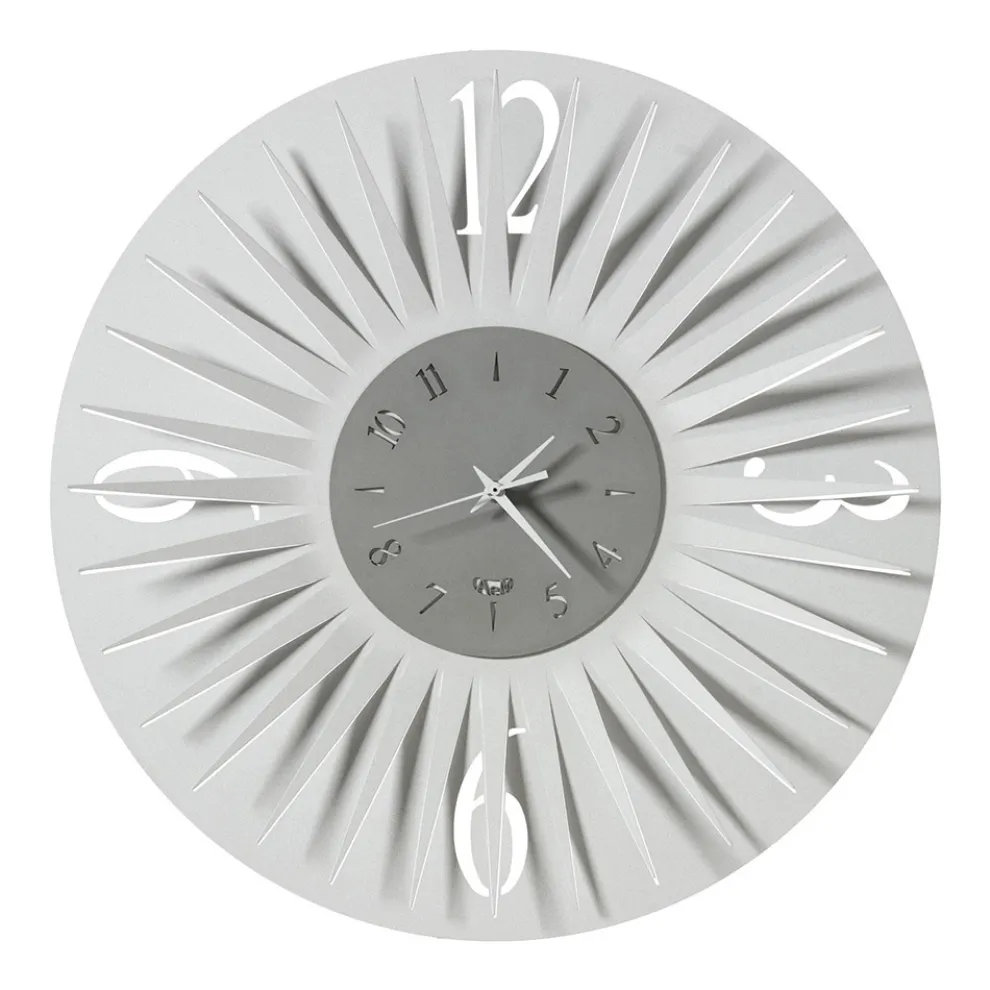 Runde Wanduhr in Eisen dreidimensionales Design 2 Farben - Heco