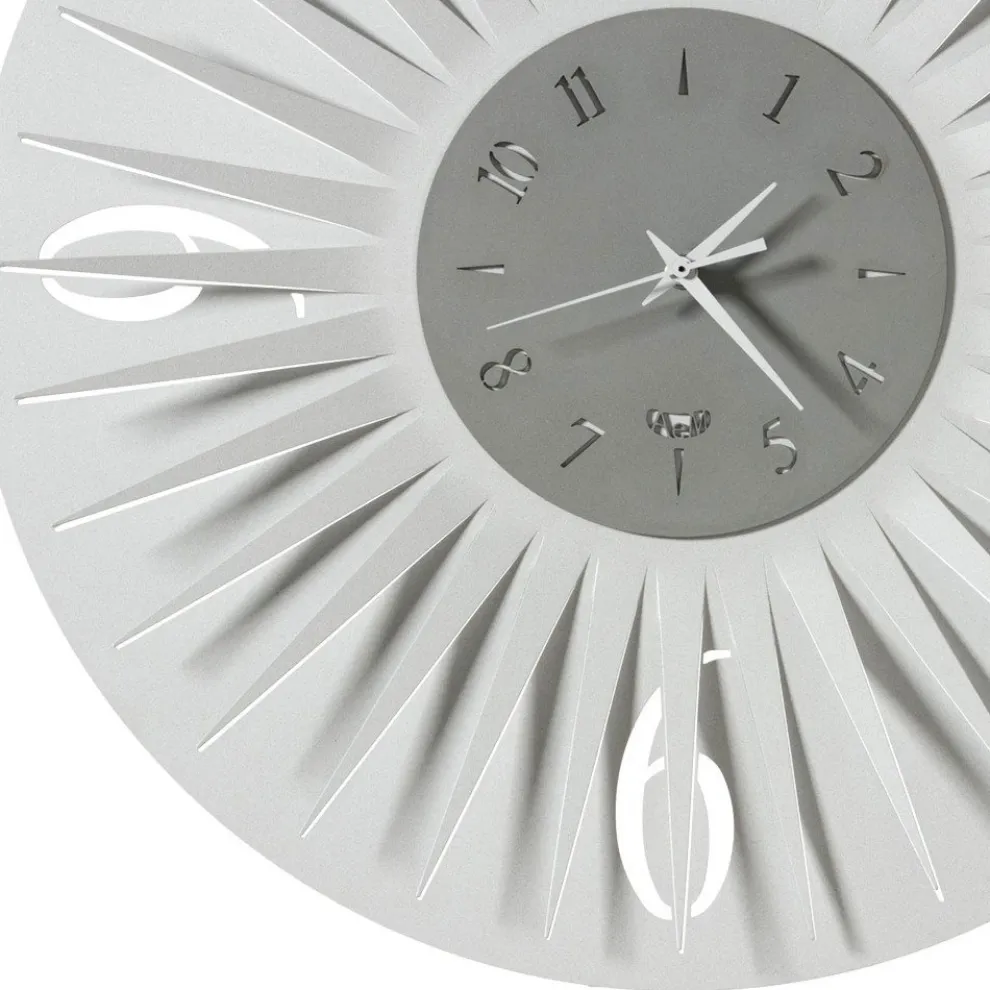Runde Wanduhr in Eisen dreidimensionales Design 2 Farben - Heco
