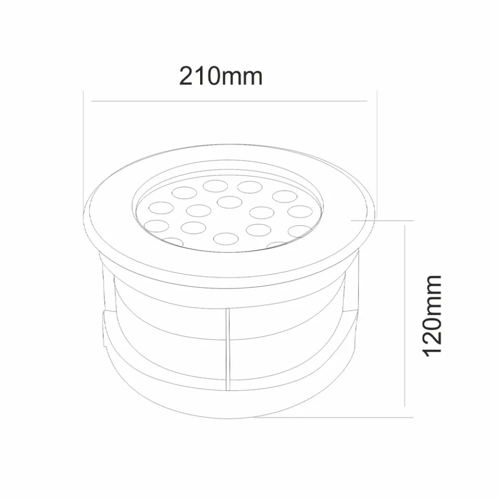 Projektor, Rundstrahler mit Außen-LED aus Edelstahl - Dakota