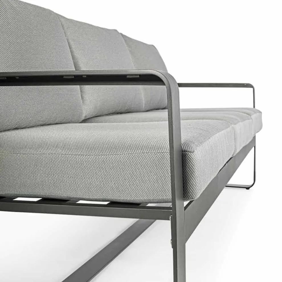 3-Sitzer-Outdoor-Sofa mit Rückenkissen und Sitz aus Stoff - Mirea