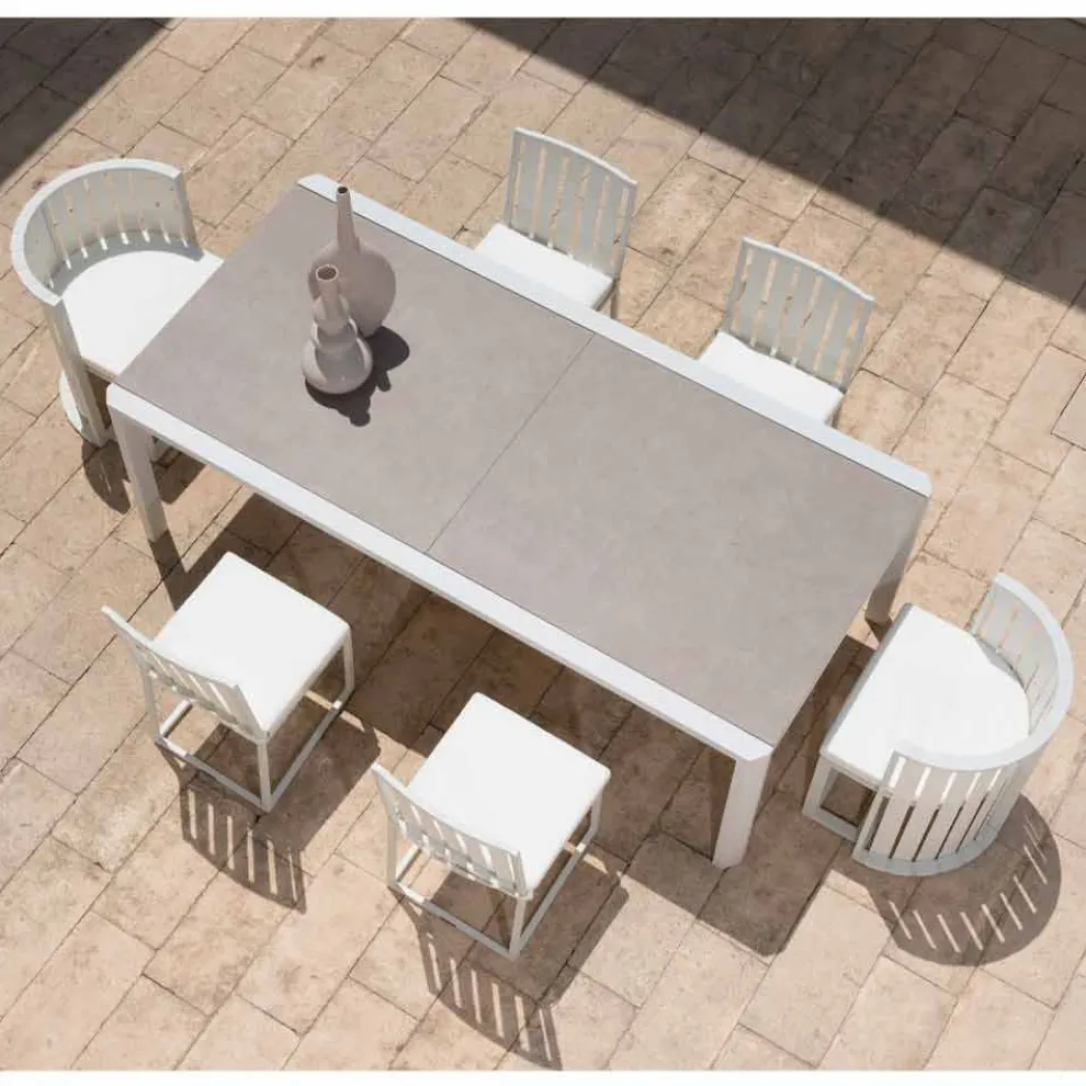 Outdoor Dining Armchair in Aluminium und Luxus Design Seile - Julie