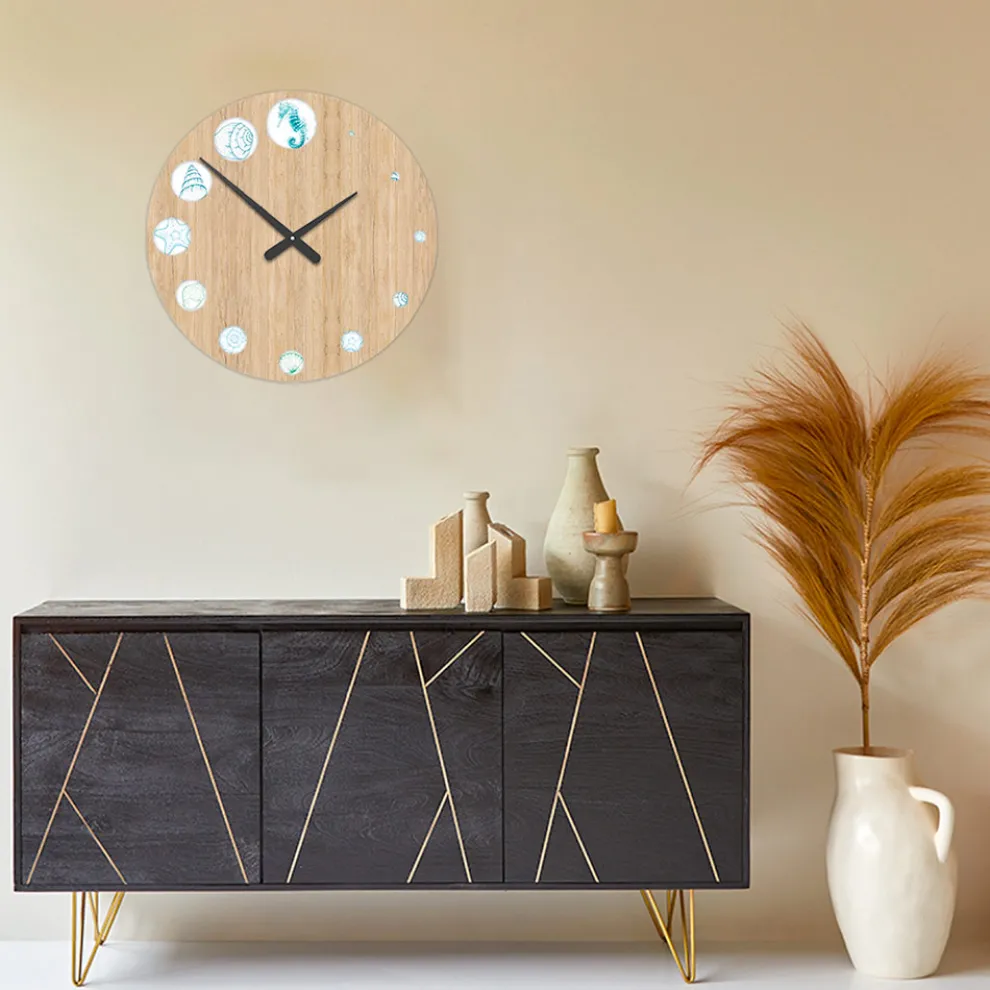 Holzuhr mit Marine-Aufdruck, hergestellt in Italien – Honduras