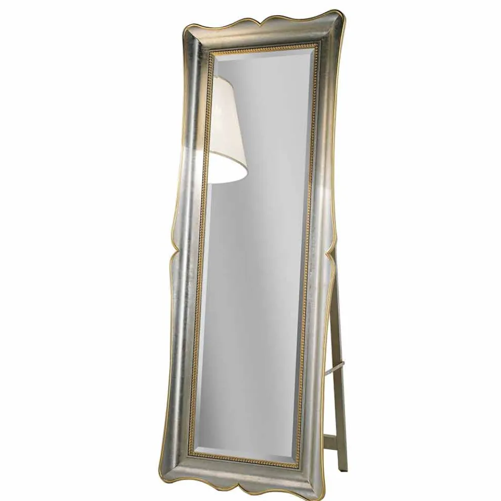 Ayous Holzfußbodenspiegel mit Sockel made in Italy Jonni