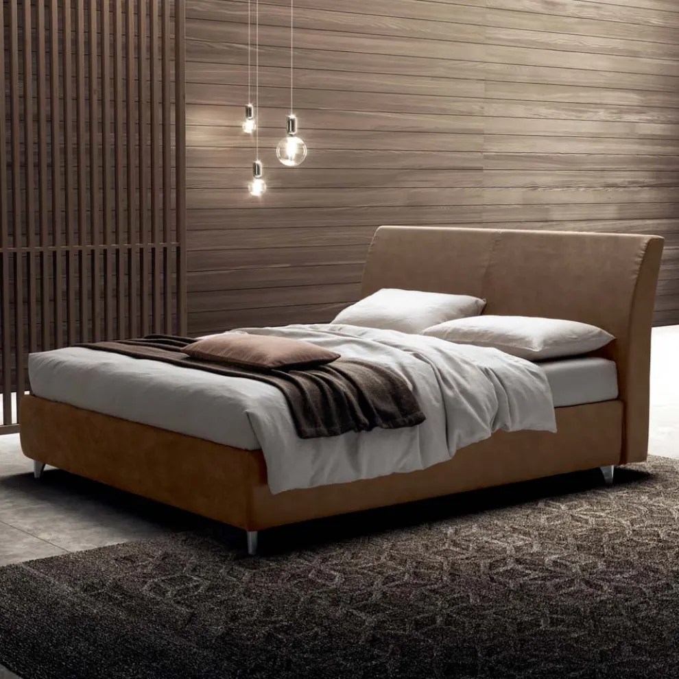 Doppelbett 160x190 mit gebogenem Kopfteil und großer Dicke - Magie