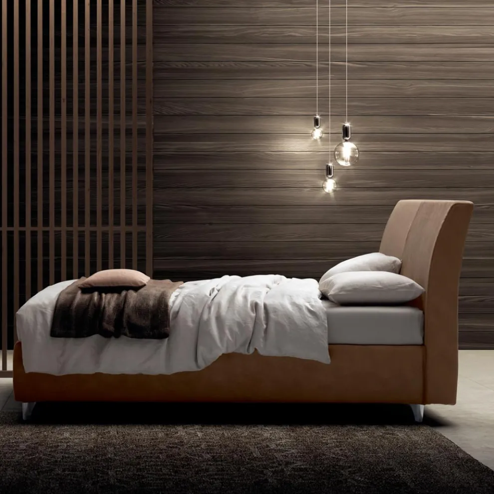Doppelbett 160x190 mit gebogenem Kopfteil und großer Dicke - Magie