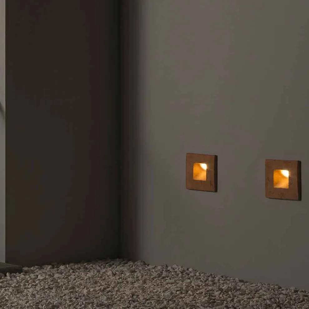 Quadratische Außenwandleuchte aus farbigem Ton Square - Toscot