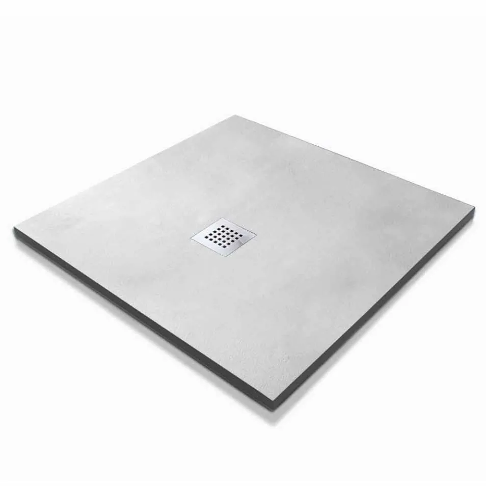 Quadratische Duschwanne 80x80 in modernem Design mit Harzbetoneffekt - Cupio