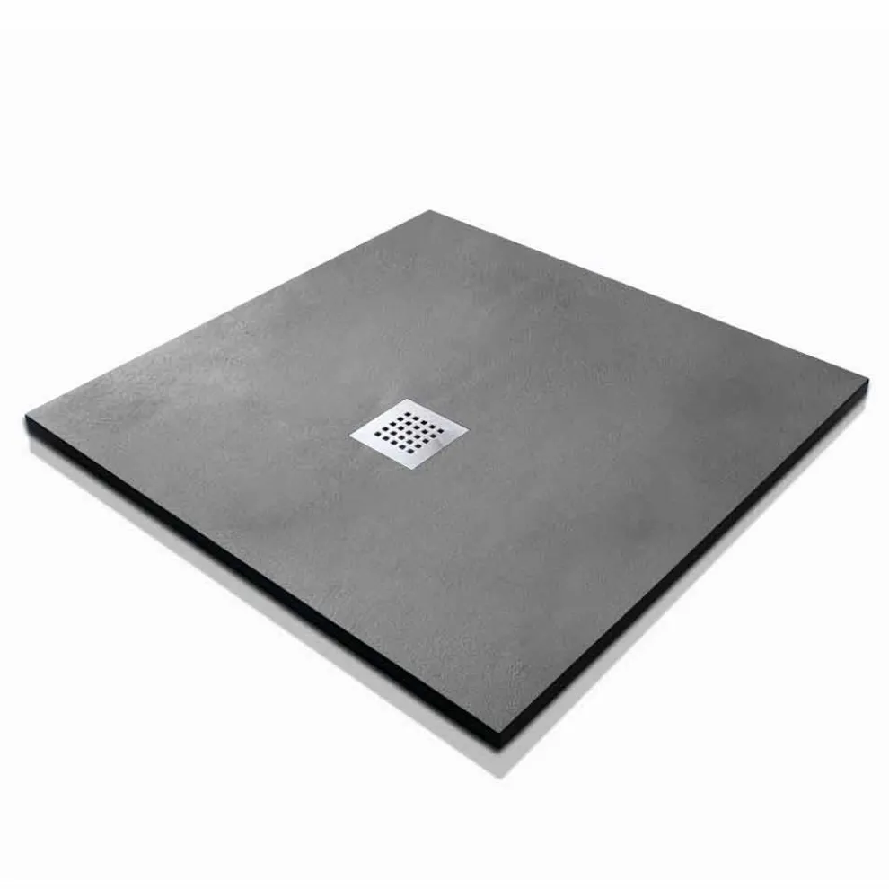 Quadratische Duschwanne 80x80 in modernem Design mit Harzbetoneffekt - Cupio