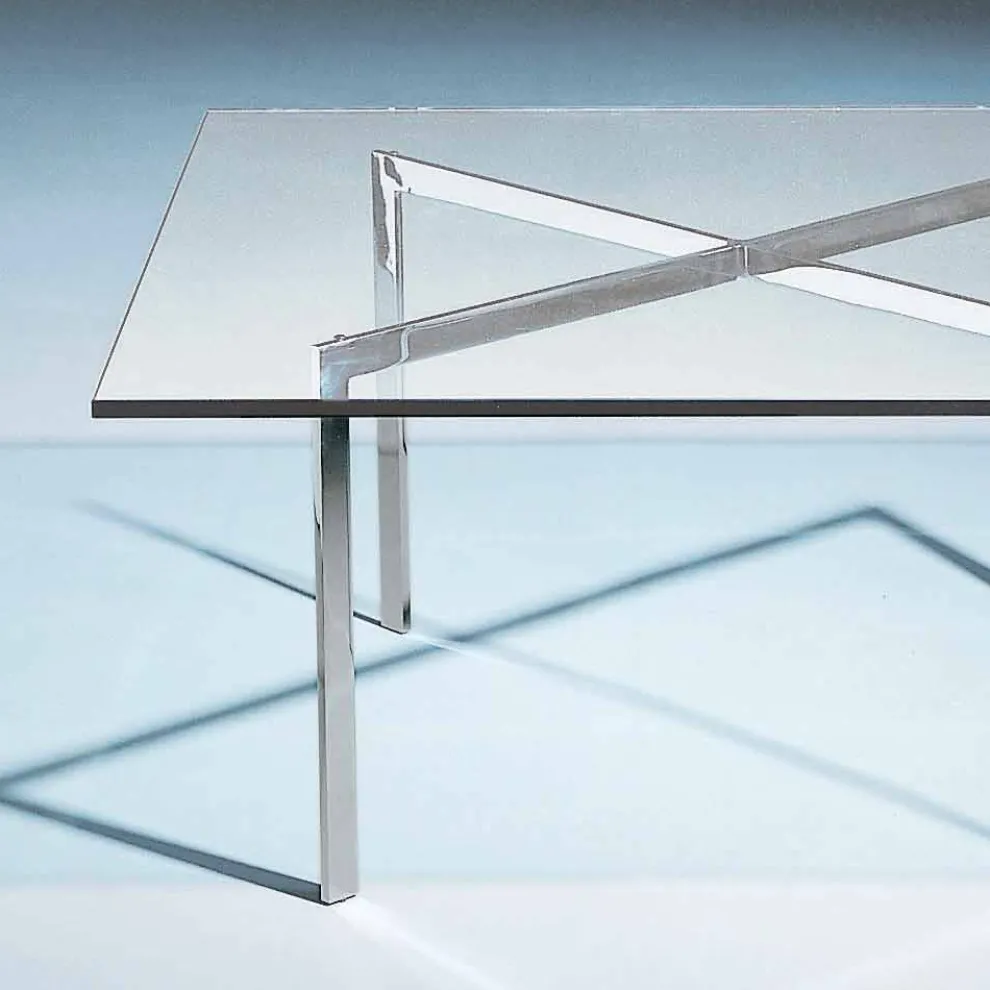 Quadratischer Couchtisch aus gehärtetem Glas Made in Italy - Madrid