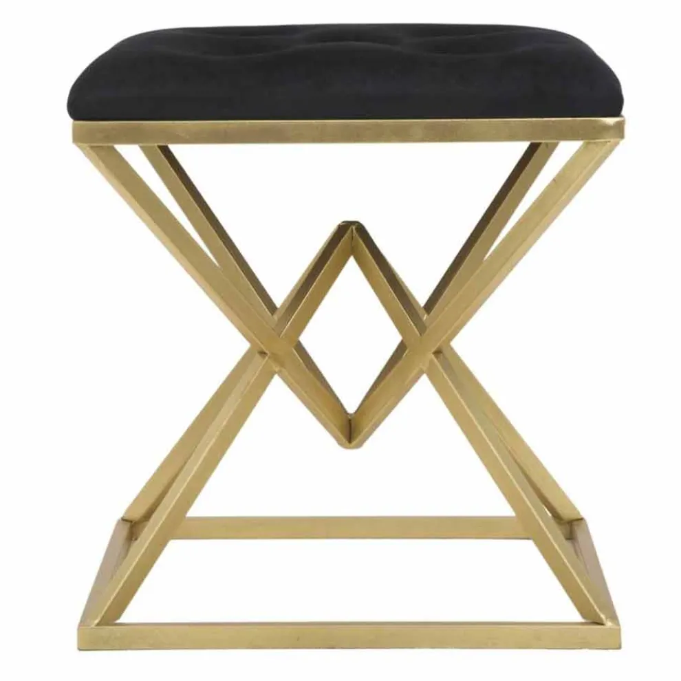 Quadratischer Hocker im modernen Design aus Eisen und Stoff - Jelly