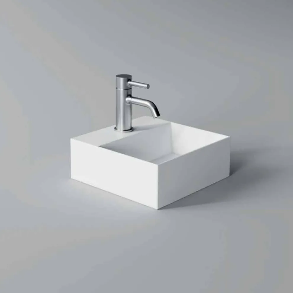 Quadratisches oder rechteckiges Keramikwaschbecken im modernen Design Made in Italy - Act
