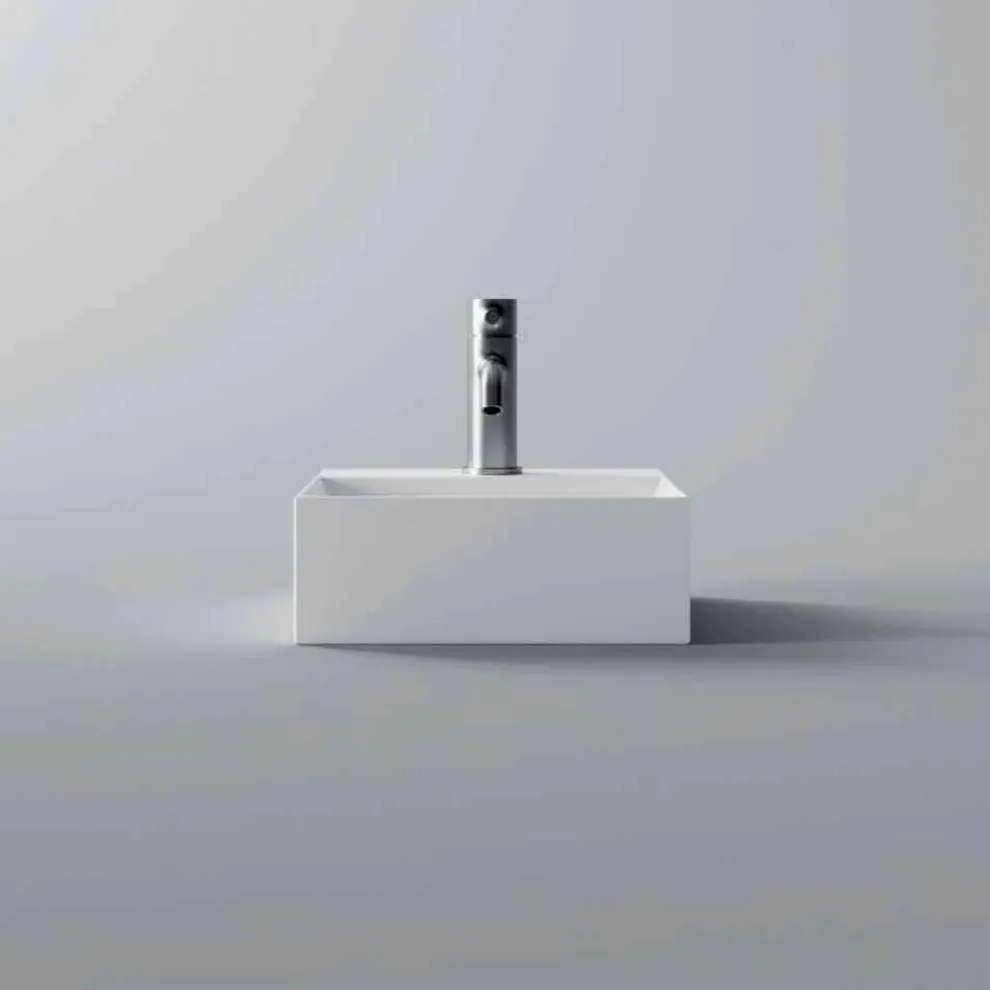 Quadratisches oder rechteckiges Keramikwaschbecken im modernen Design Made in Italy - Act