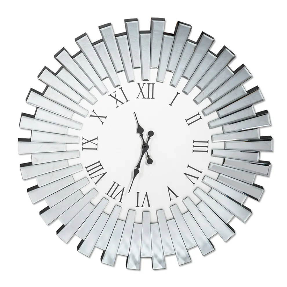 Runde dekorative Wanduhr aus MDF und Spiegelglas - Tosco