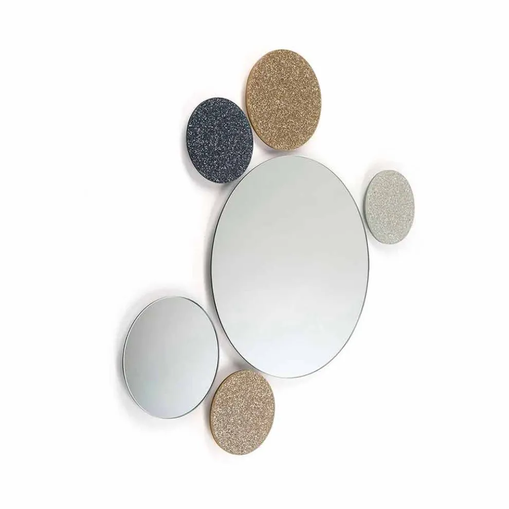 Runder Spiegel Addo, made in Italy, modernes Design, Glitzer & Glas