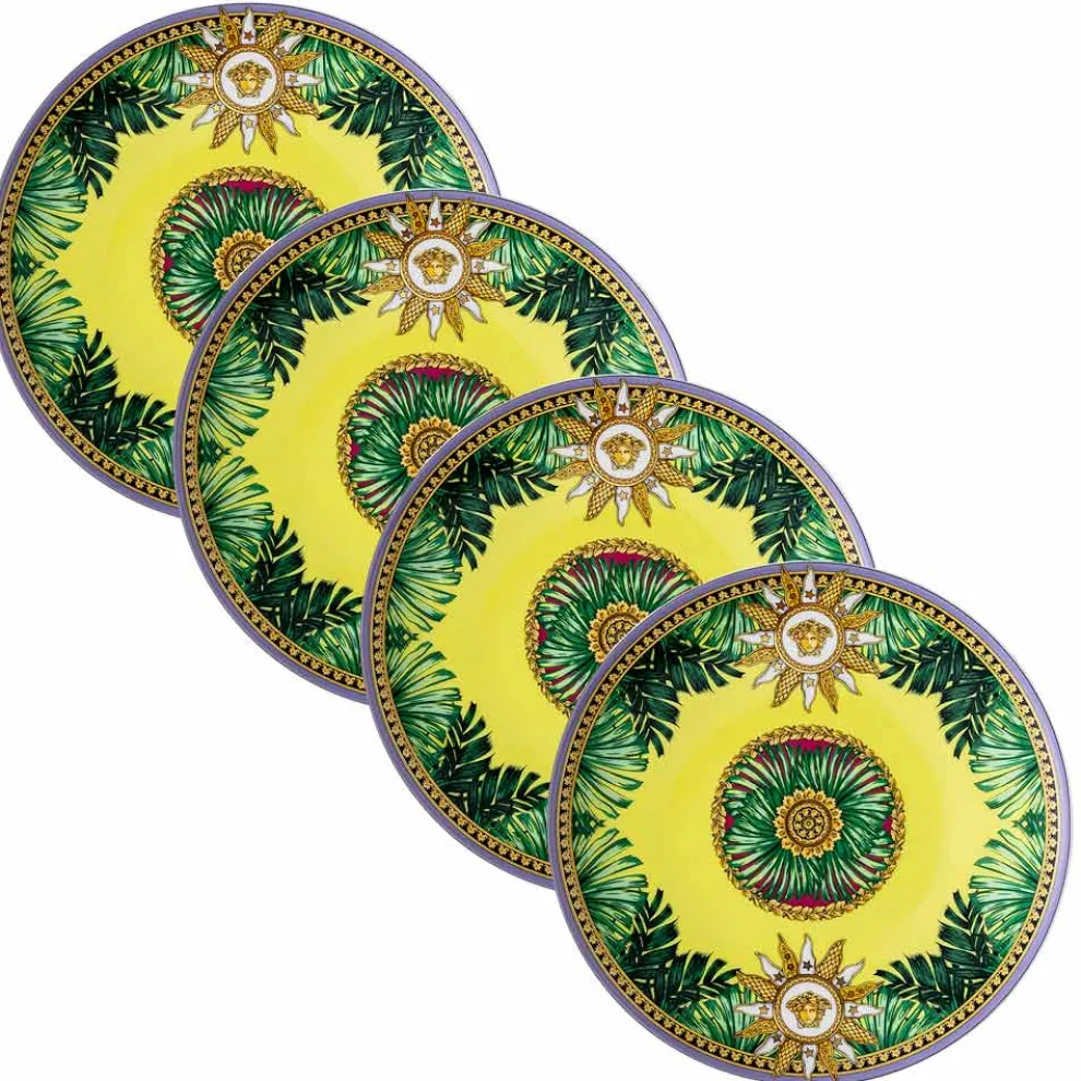 Rosenthal Versace Jungle Animalier 4 Speiseteller Durchmesser 17 cm - Animalier
