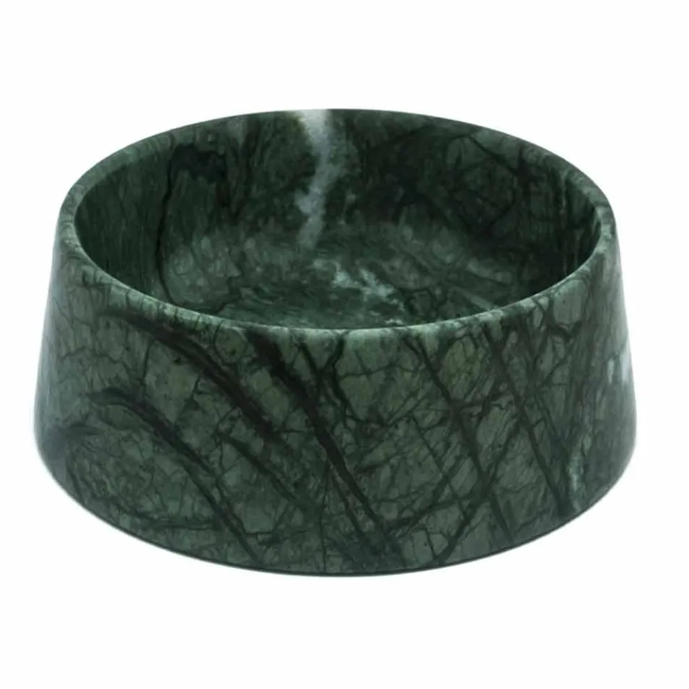 Moderner Hunde- und Katzennapf aus rosa Portugal oder grünem Guatemala-Marmor - Catt